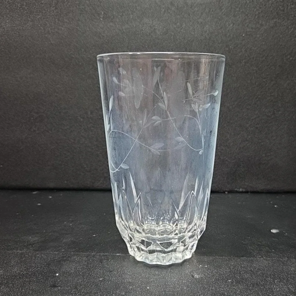 Princess House Heritage Tumbler, Vtg Etched Floral Glass, Replacement Drinkware‎